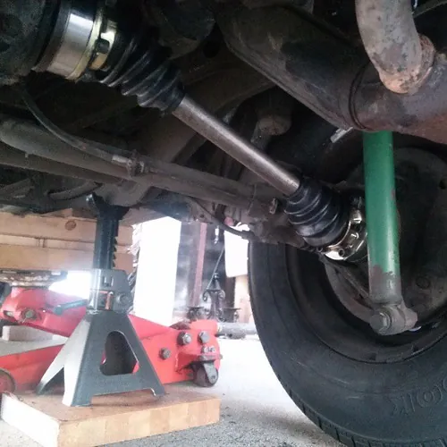New CV joints and axle boots installed and torqued... much better! #VW #Westy